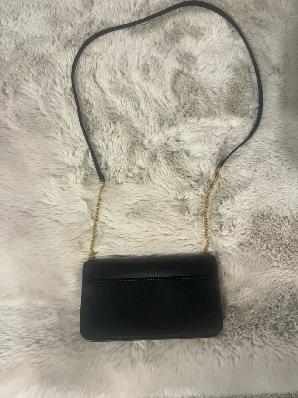 Saint Laurent Black Leather Crossbody Chain Bag with Gold Logo - Picture 4 of 9